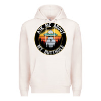 Pale Pink ask me about my butthole ufo Premium Hoodie - artisFamous
