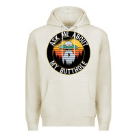 Oatmeal Heather ask me about my butthole ufo Premium Hoodie - artisFamous
