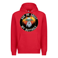 Red ask me about my butthole ufo Premium Hoodie - artisFamous