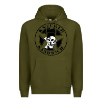 Army Green knuckle sandwich Premium Hoodie - artisFamous