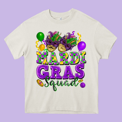 Mardi Gras Squad Heavy Core Tee Designed By Fadigitalartstudio