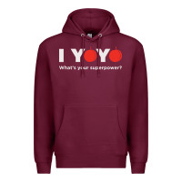 Burgundy funny yoyo Premium Hoodie - artisFamous
