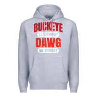 Heather Grey buckeye on saturday Premium Hoodie - artisFamous