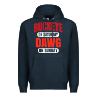 Navy buckeye on saturday Premium Hoodie - artisFamous