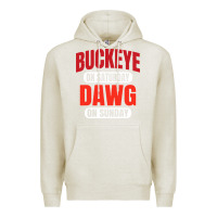 Oatmeal Heather buckeye on saturday Premium Hoodie - artisFamous