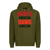 Army Green buckeye on saturday Premium Hoodie - artisFamous