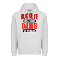 Dove Grey buckeye on saturday Premium Hoodie - artisFamous