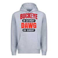 Heather Grey buckeye on saturday Premium Hoodie - artisFamous