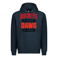 Navy buckeye on saturday Premium Hoodie - artisFamous
