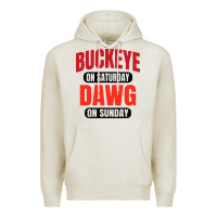 Oatmeal Heather buckeye on saturday Premium Hoodie - artisFamous