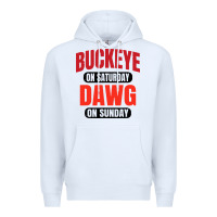 White buckeye on saturday Premium Hoodie - artisFamous