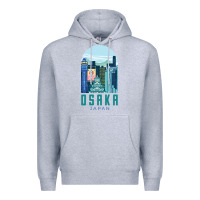 Heather Grey Osaka Japan Premium Hoodie - artisFamous