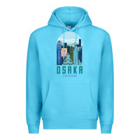 Ocean Blue Osaka Japan Premium Hoodie - artisFamous