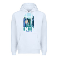 White Osaka Japan Premium Hoodie - artisFamous