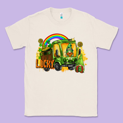 Lucky Gnomes Truck St. Patrick's Day Classic Tee Designed By Fadigitalartstudio