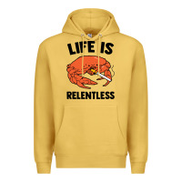 Antique Gold crab life is relentless Premium Hoodie - artisFamous