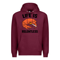 Burgundy crab life is relentless Premium Hoodie - artisFamous