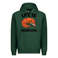 Sports Green crab life is relentless Premium Hoodie - artisFamous