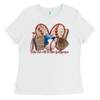 White take me out to the ballgame Ladies Tee - RacoonDesign