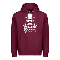 Burgundy groom bachelor party Premium Hoodie - artisFamous