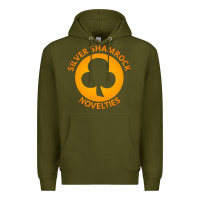 Army Green silver shamrock novelties Premium Hoodie - artisFamous