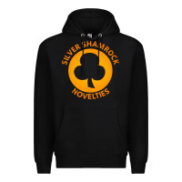 Black silver shamrock novelties Premium Hoodie - artisFamous