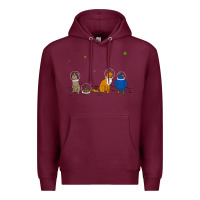 Burgundy do a barrel roll! Premium Hoodie - artisFamous