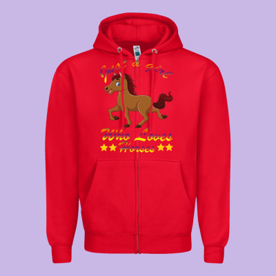 Just A Girl Who Loves Horses Zipper Hoodie Designed By Bettercallsaul