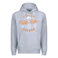 Heather Grey crater lake oregon national park vintage retro Premium Hoodie - artisFamous