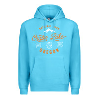 Ocean Blue crater lake oregon national park vintage retro Premium Hoodie - artisFamous