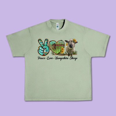 Peace Love Hampshire Sheep Urban Heavy Tee Designed By Lillyallendesigns