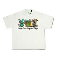 Pistachio Peace Love Hampshire Sheep Urban Heavy Tee - LillyAllenDesigns