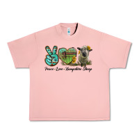 Salmon Peace Love Hampshire Sheep Urban Heavy Tee - LillyAllenDesigns