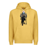Antique Gold bernie sitting in the cold with mittens meme Premium Hoodie - artisFamous