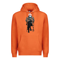 Carrot bernie sitting in the cold with mittens meme Premium Hoodie - artisFamous