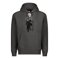 Charcoal Heather bernie sitting in the cold with mittens meme Premium Hoodie - artisFamous