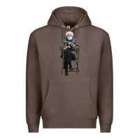 Coffee bernie sitting in the cold with mittens meme Premium Hoodie - artisFamous