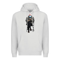 Dove Grey bernie sitting in the cold with mittens meme Premium Hoodie - artisFamous
