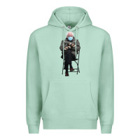 Seafoam bernie sitting in the cold with mittens meme Premium Hoodie - artisFamous