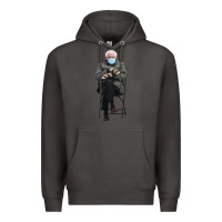 Smoke bernie sitting in the cold with mittens meme Premium Hoodie - artisFamous