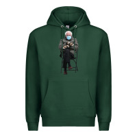 Sports Green bernie sitting in the cold with mittens meme Premium Hoodie - artisFamous