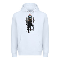 White bernie sitting in the cold with mittens meme Premium Hoodie - artisFamous
