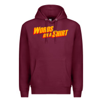 Burgundy words on a shirt Premium Hoodie - artisFamous