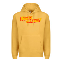 Mustard words on a shirt Premium Hoodie - artisFamous
