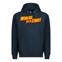Navy words on a shirt Premium Hoodie - artisFamous