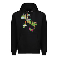 Black Italy map Premium Hoodie - artisFamous