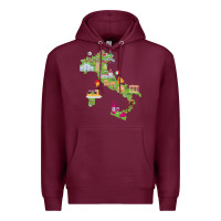 Burgundy Italy map Premium Hoodie - artisFamous