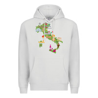 Dove Grey Italy map Premium Hoodie - artisFamous