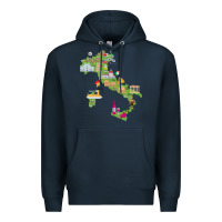 Navy Italy map Premium Hoodie - artisFamous