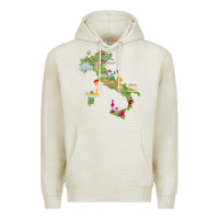 Oatmeal Heather Italy map Premium Hoodie - artisFamous